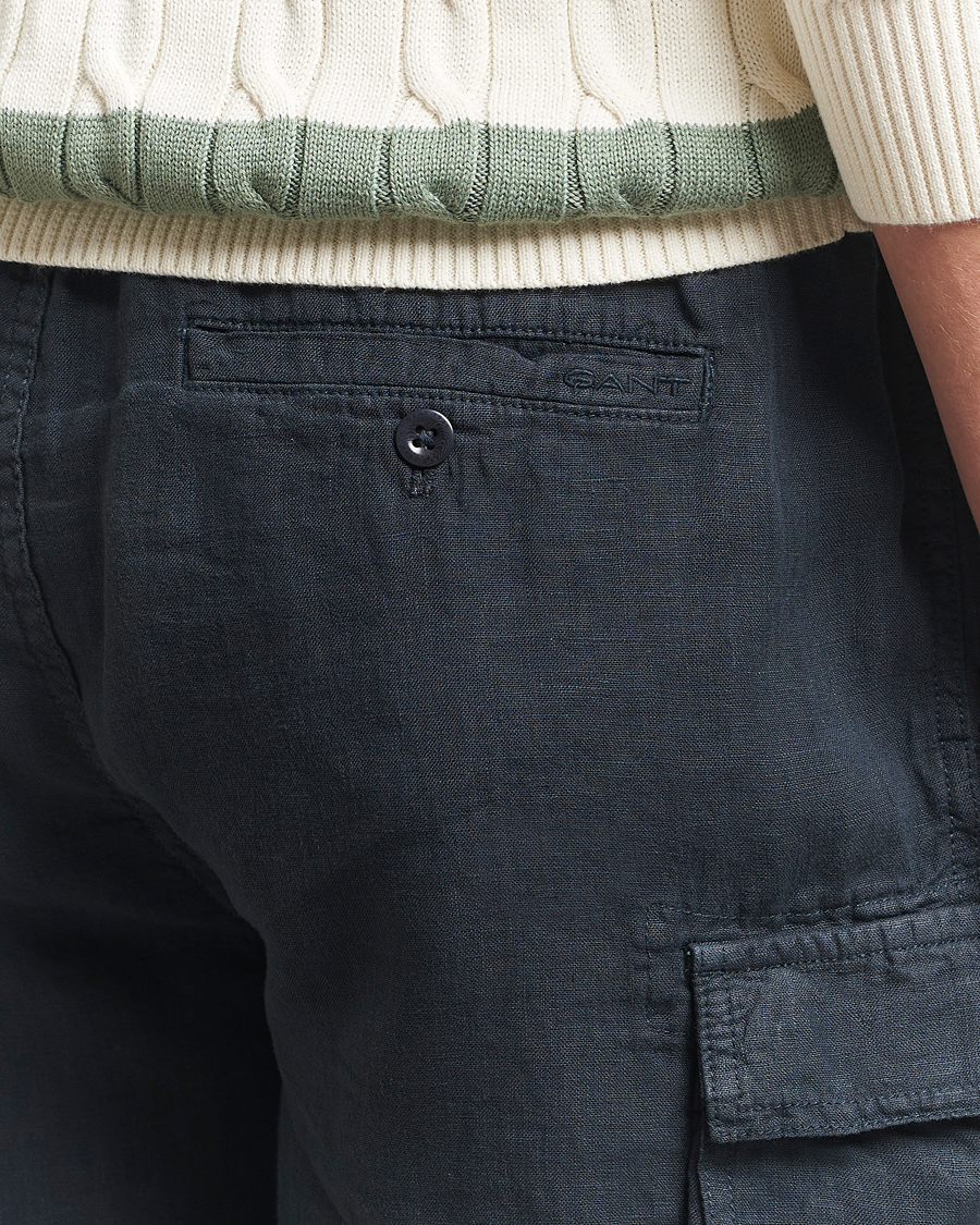 Mies | Shortsit | GANT | Regular Fit Linen Cargo Shorts Darkened Navy