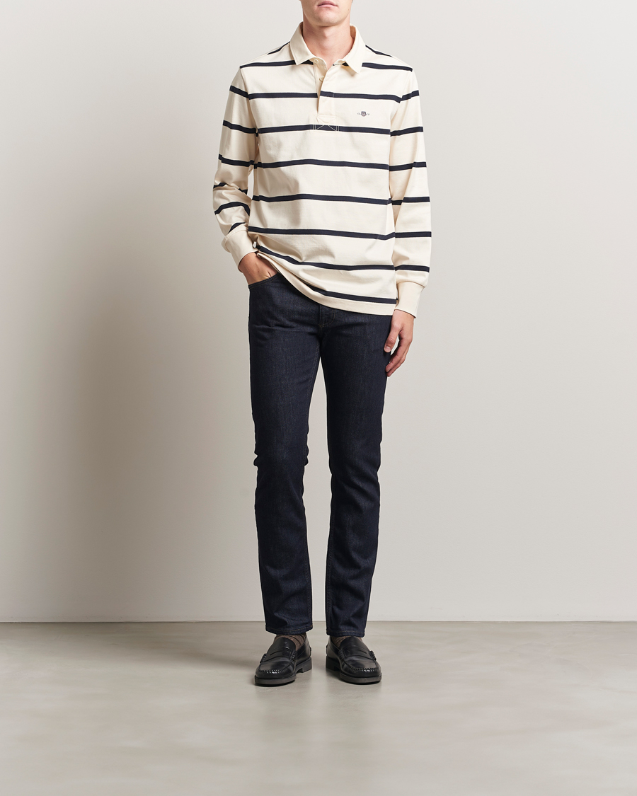 Mies | Puserot | GANT | Thin Stripe Heavy Rugger Cream