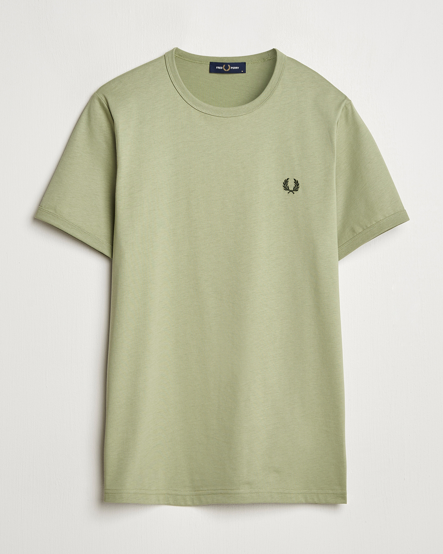 Mies | T-paidat | Fred Perry | Ringer T-Shirt Olive Mint