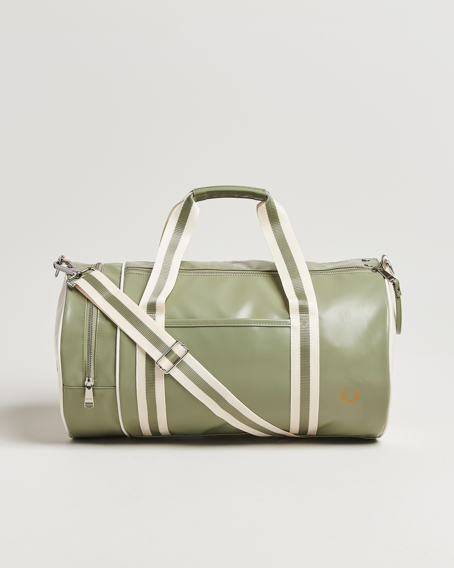 Mies | Fred Perry Classic Barrel Bag Olive Mint/White | Fred Perry | Classic Barrel Bag Olive Mint/White