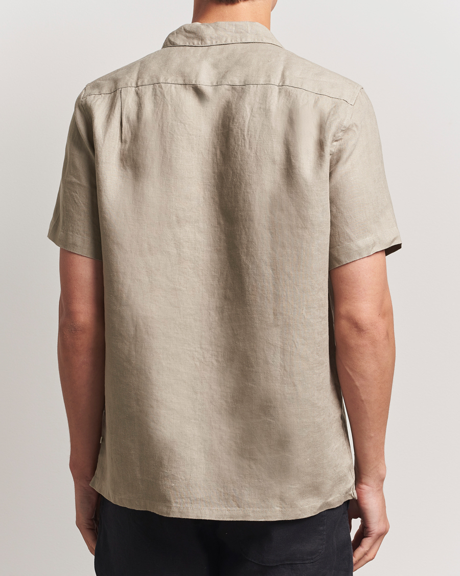 Mies | Kauluspaidat | Samsøe Samsøe | Avan Linen Short Sleeve Shirt Greige
