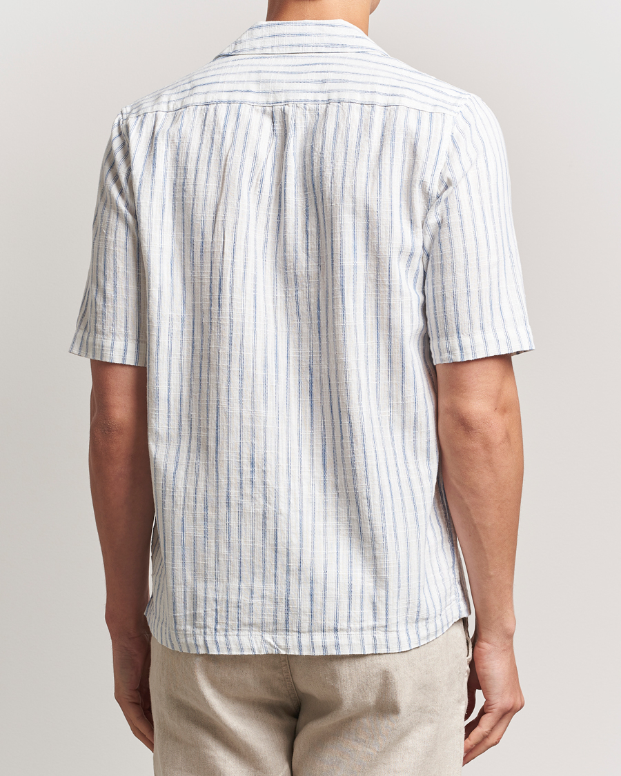 Mies | Kauluspaidat | Samsøe Samsøe | Oscar Striped Short Sleeve Shirt Clear Cream