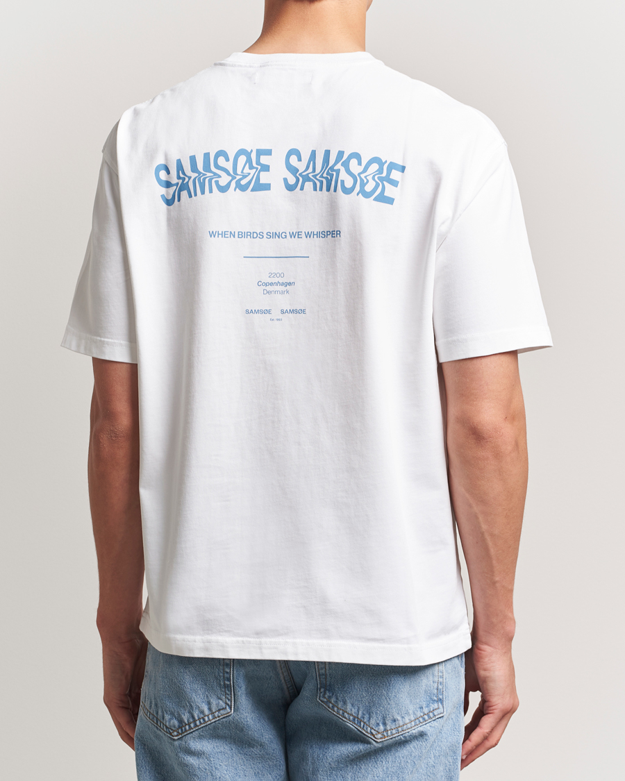 Mies | T-paidat | Samsøe Samsøe | Printed Swirl Crew Neck T-Shirt White
