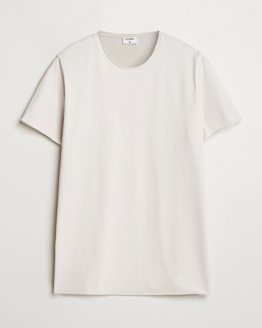 Mies | T-paidat | Filippa K | Roll Neck Crew Neck T-Shirt Chalk Grey