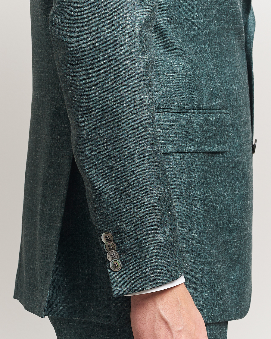Mies | Pikkutakit | Oscar Jacobson | Fellow EVO Wool/Silk/Linen Blazer Green