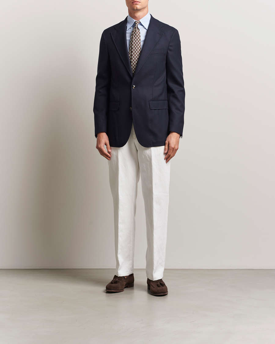 Mies | Pikkutakit | Oscar Jacobson | Fellow EVO Structured Loro Piana Wool Blazer Navy