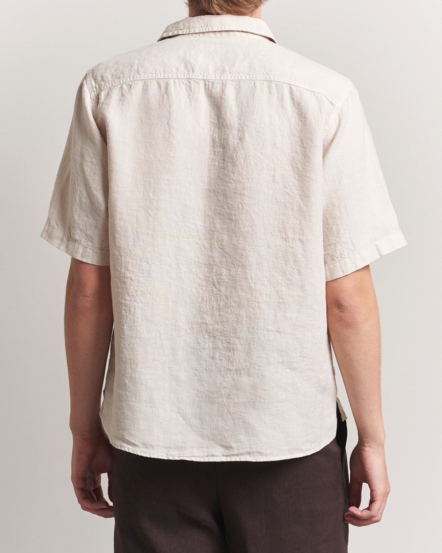 Mies | Kauluspaidat | Oscar Jacobson | Reg Fit City Linen Shirt Cream