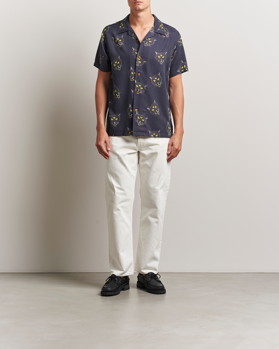 Mies | Kauluspaidat | Nudie Jeans | Arvid The Cat Hawaii Shirt Antracite