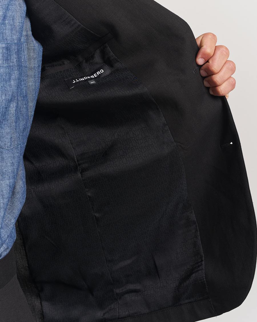 Mies | Pikkutakit | J.Lindeberg | Alban Unlined Super Linen Blazer Black