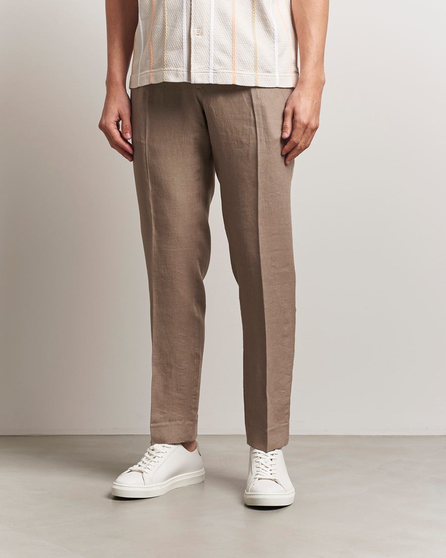Mies | Housut | J.Lindeberg | Soren Drape Linen Pants Nutmeg