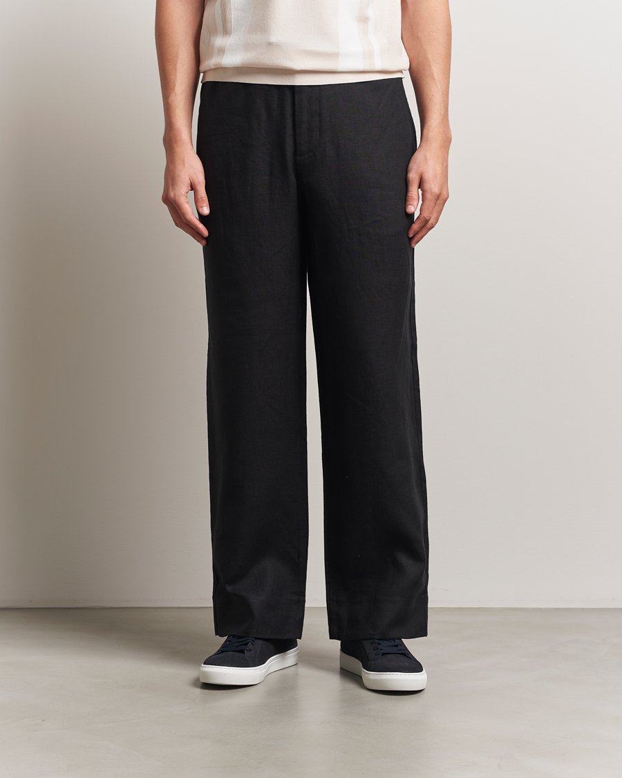 Mies | Housut | J.Lindeberg | Noah Drape Linen Pants Black