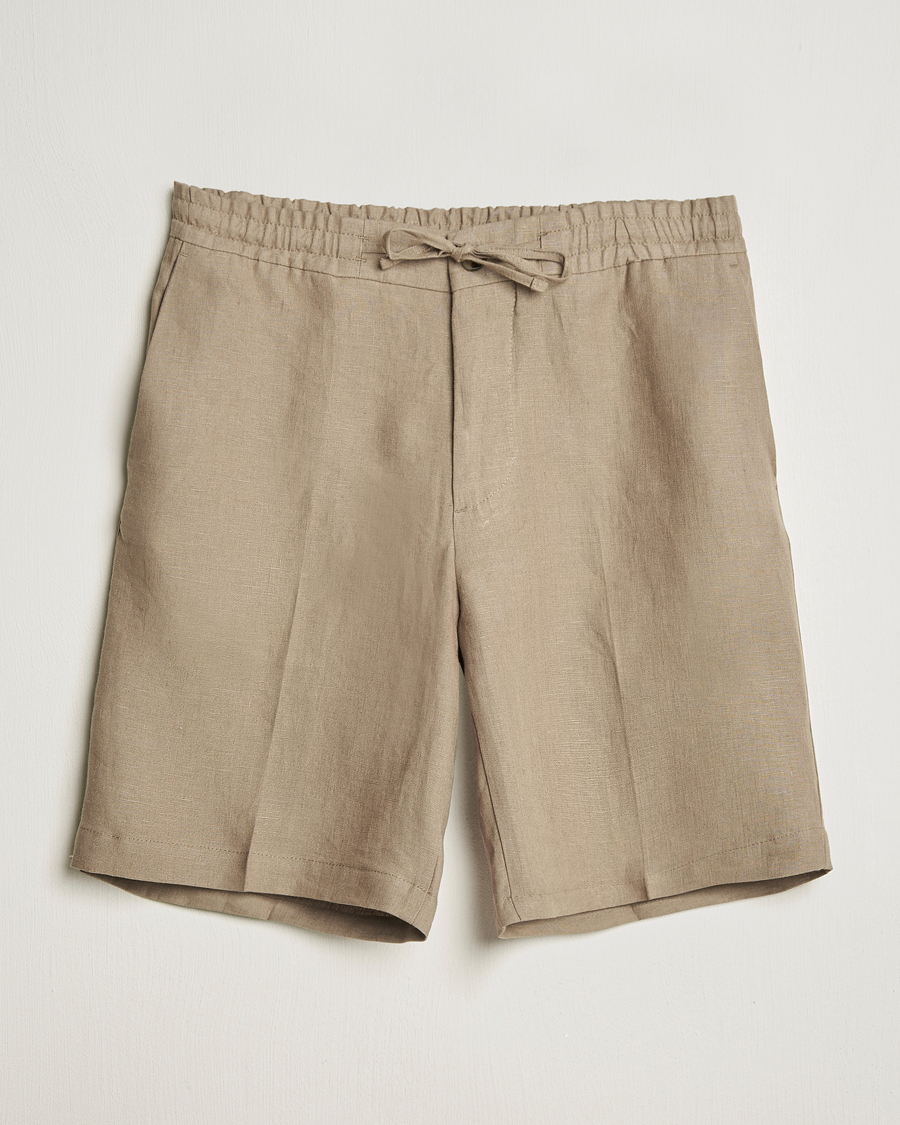 Mies | Shortsit | J.Lindeberg | Brady Drape Linen Shorts Nutmeg