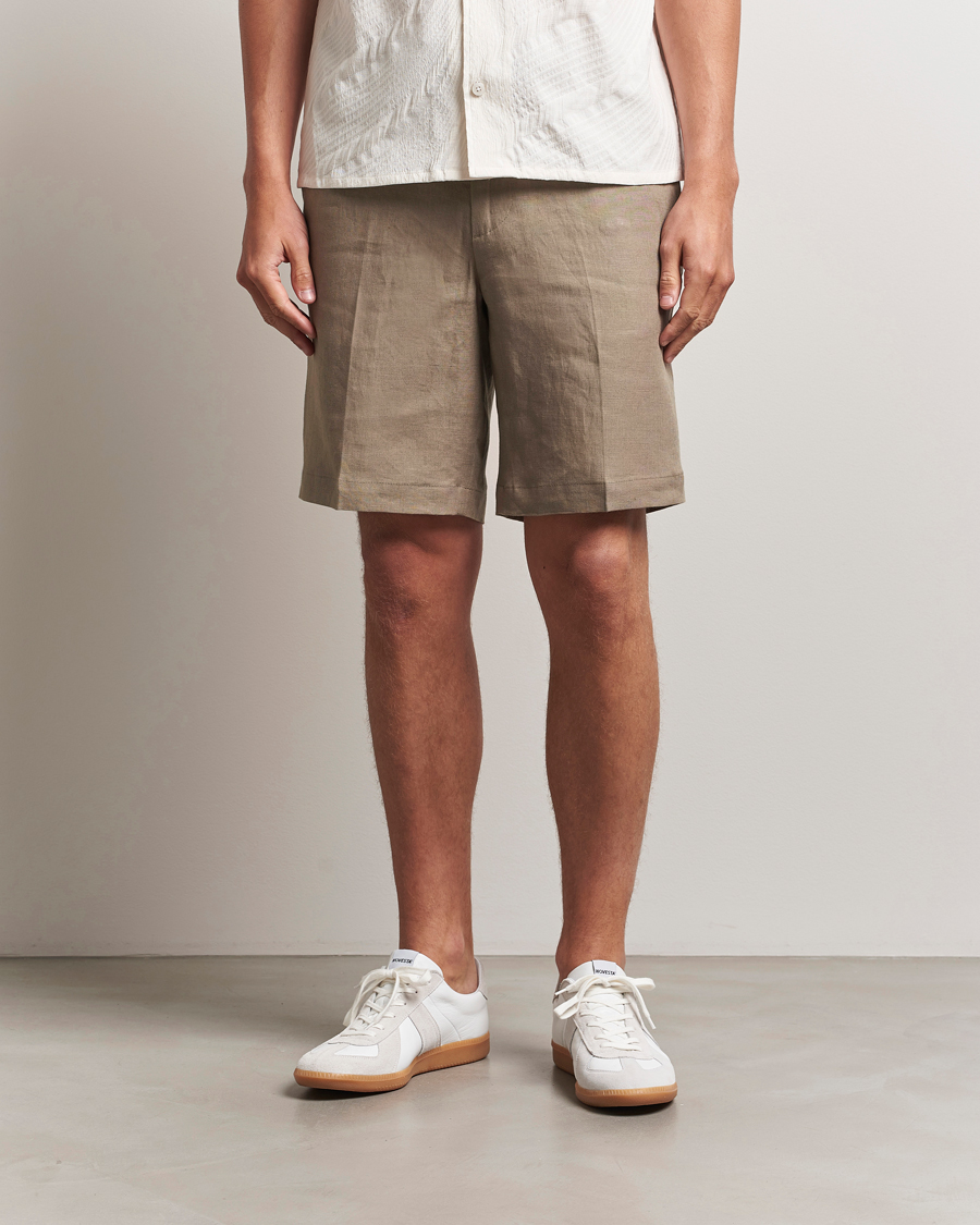 Mies | Shortsit | J.Lindeberg | Brady Drape Linen Shorts Nutmeg