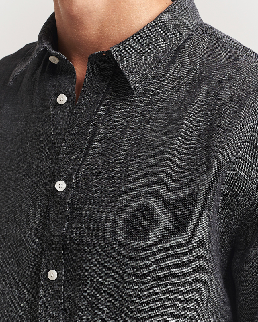 Mies | Kauluspaidat | J.Lindeberg | Linen Melange Shirt Black
