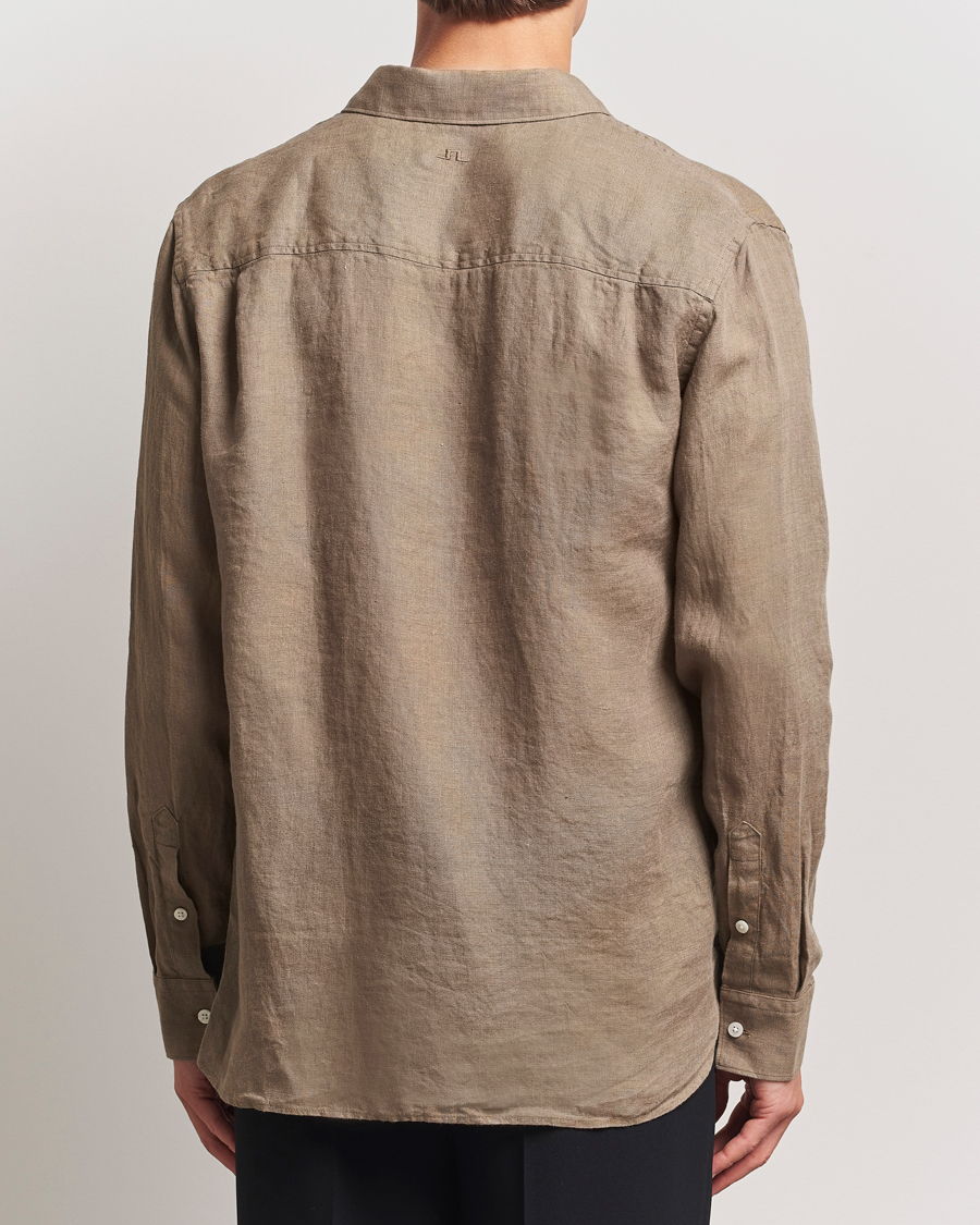 Mies | Kauluspaidat | J.Lindeberg | Linen Melange Shirt Nutmeg