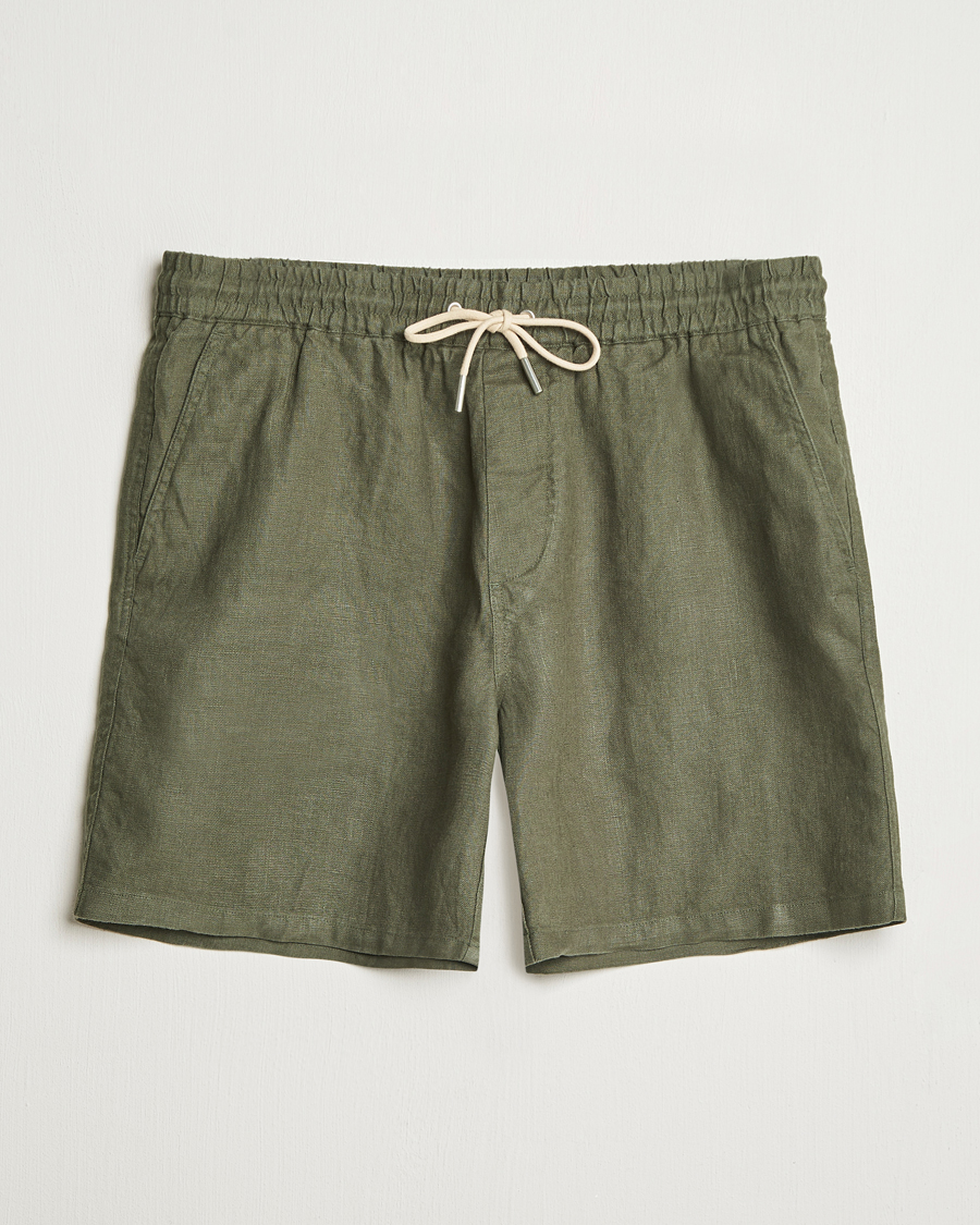 Mies | Shortsit | NN07 | Gregor Linen Drawstring Shorts Croc Green