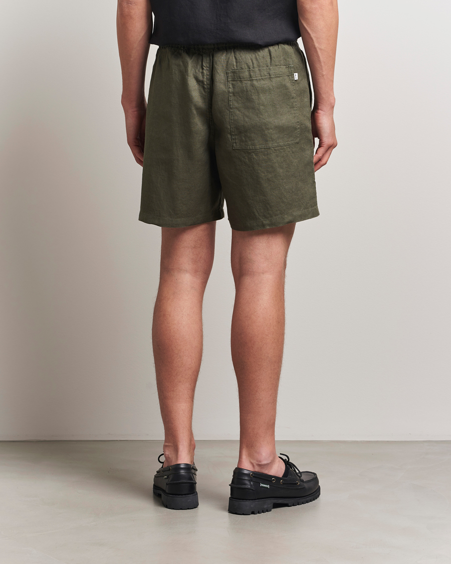 Mies | Shortsit | NN07 | Gregor Linen Drawstring Shorts Croc Green