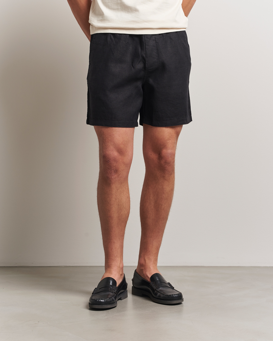Mies | Shortsit | NN07 | Gregor Linen Drawstring Shorts Black
