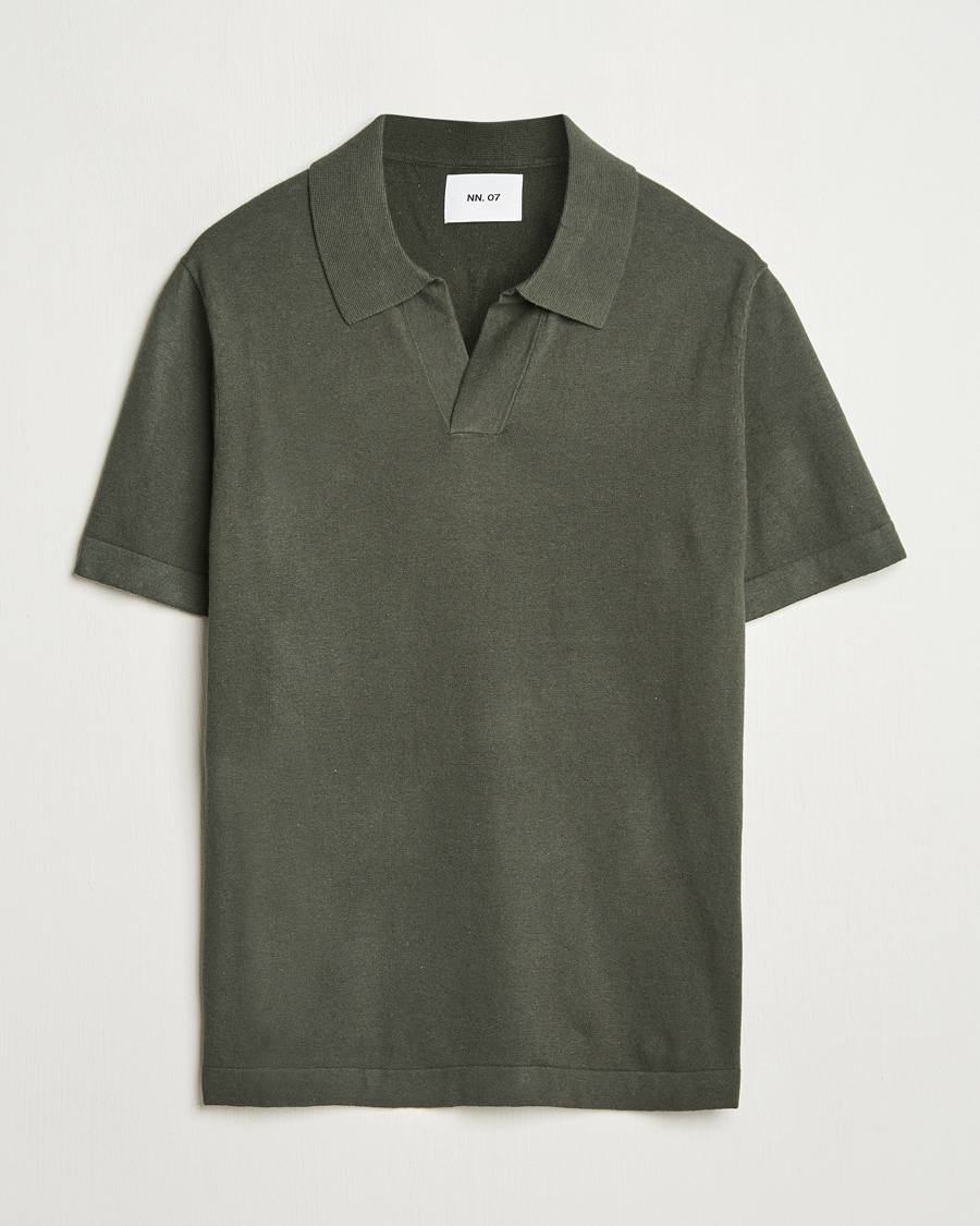 Mies | Pikeet | NN07 | Ryan Cotton/Linen Polo Croc Green