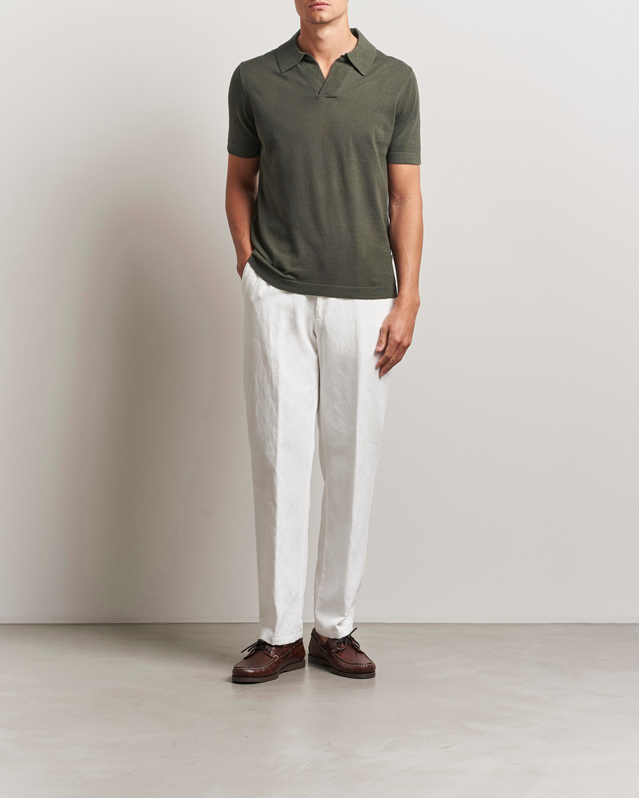 Mies | Pikeet | NN07 | Ryan Cotton/Linen Polo Croc Green