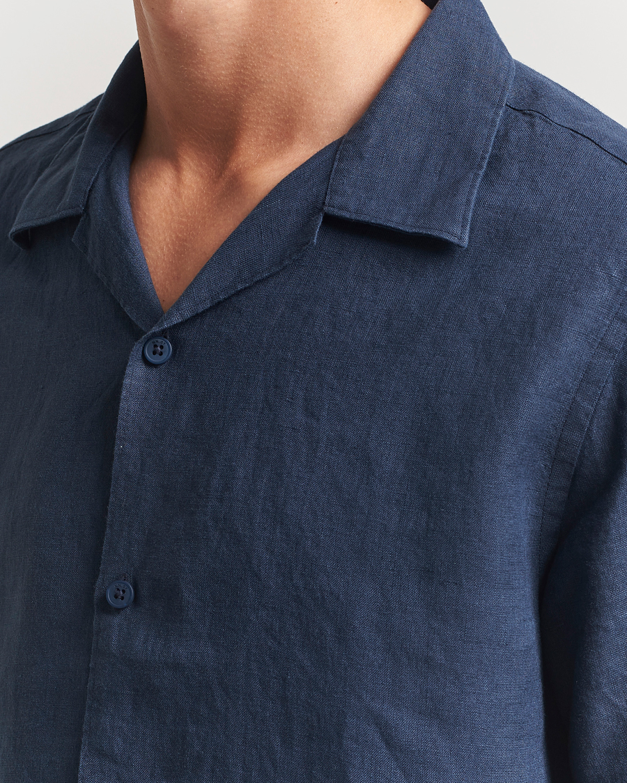 Mies | Kauluspaidat | NN07 | Julio Linen Resort Shirt Navy Blue