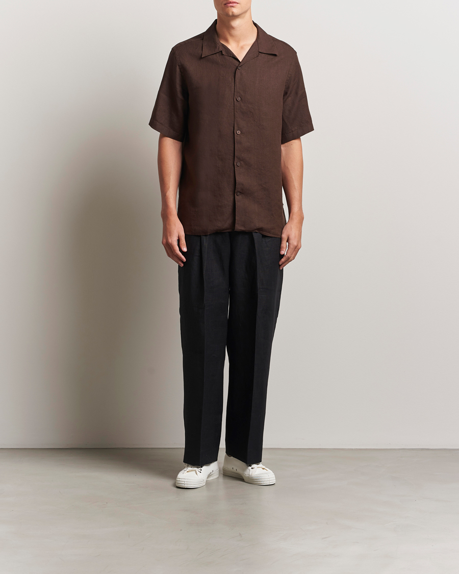 Mies | Kauluspaidat | NN07 | Julio Linen Resort Shirt Coffee