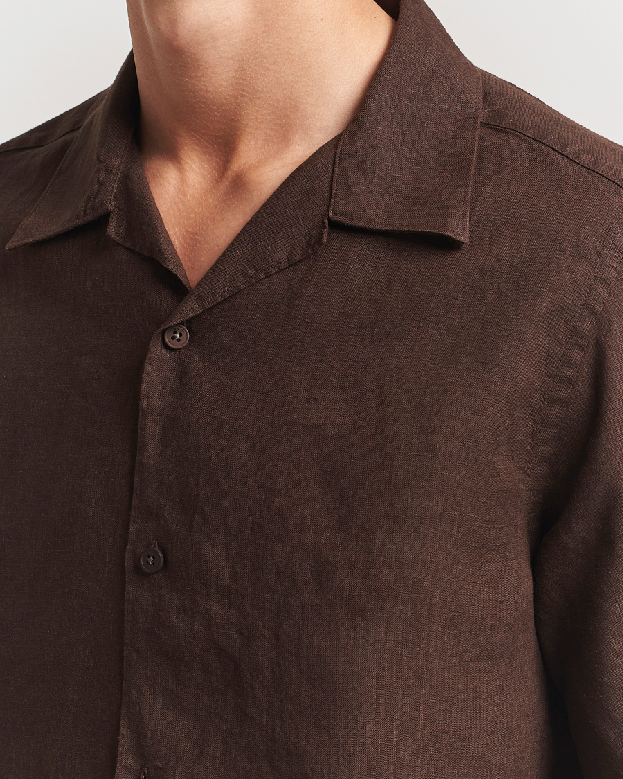 Mies | Kauluspaidat | NN07 | Julio Linen Resort Shirt Coffee