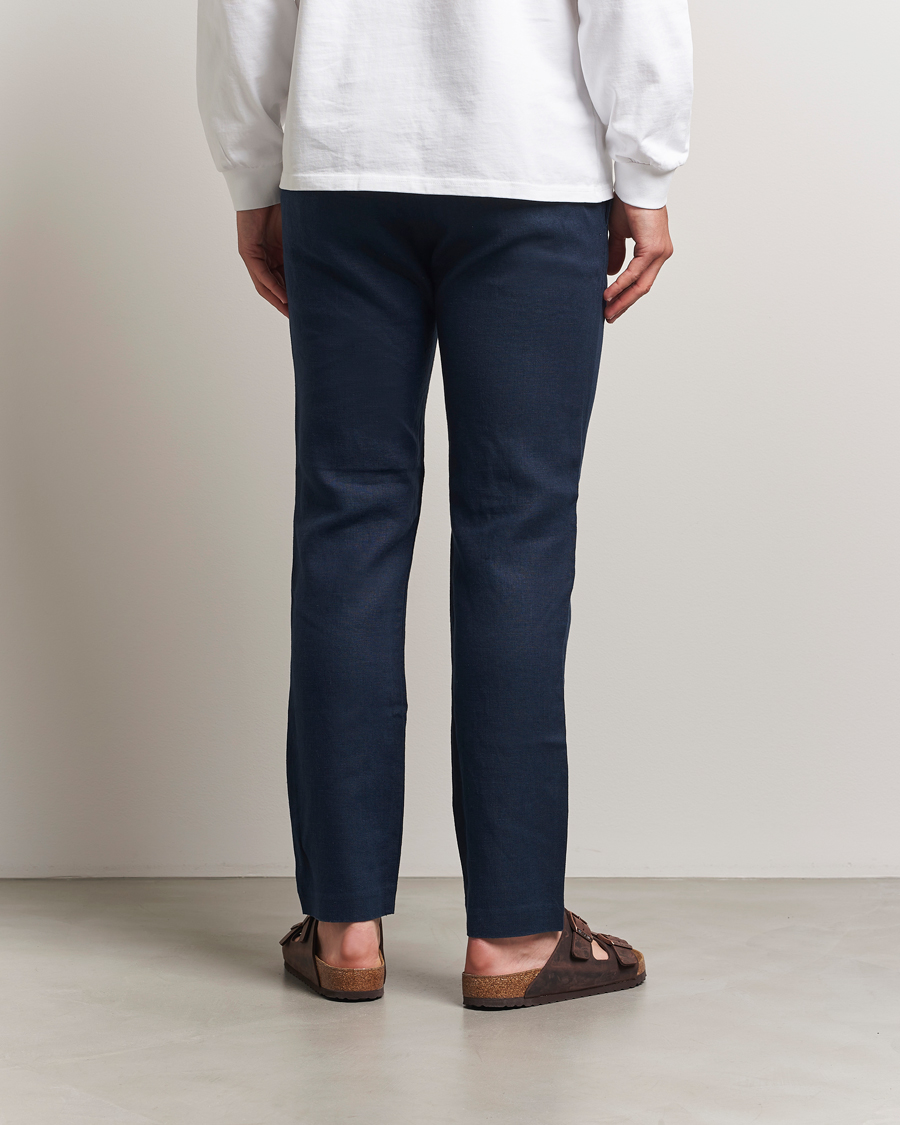 Mies | Housut | NN07 | Theo Linen Trousers Navy Blue
