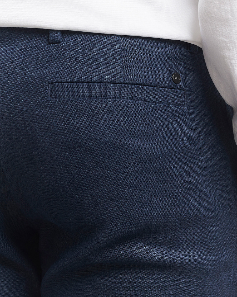Mies | Housut | NN07 | Theo Linen Trousers Navy Blue