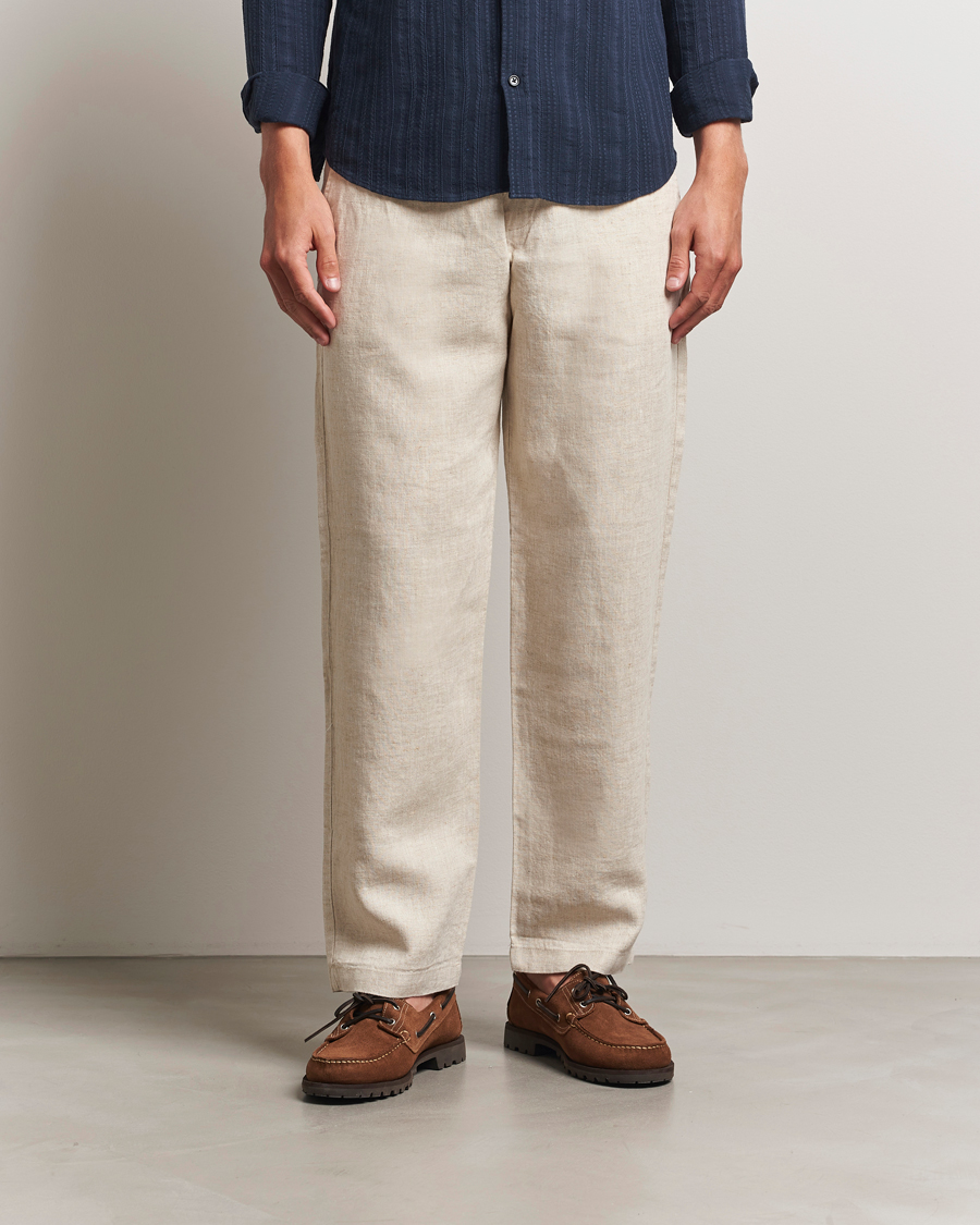 Mies | Housut | NN07 | Aden Regular Fit Linen Chinos Oat