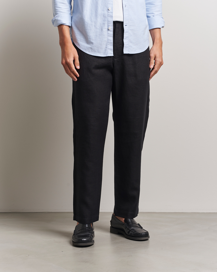 Mies | Housut | NN07 | Aden Regular Fit Linen Chinos Black