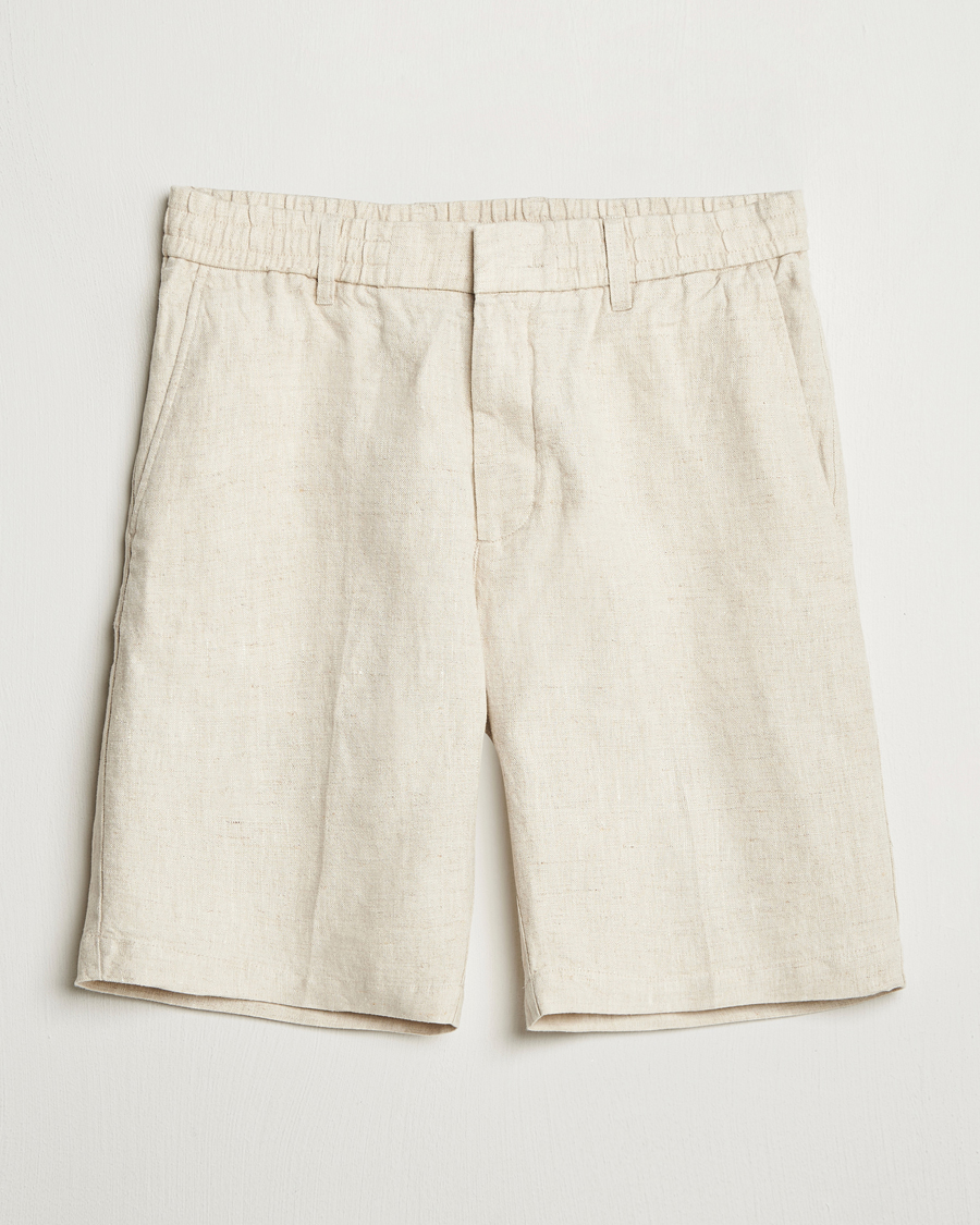 Mies | Shortsit | NN07 | Billie Pleated Linen Drawstring Shorts Oat