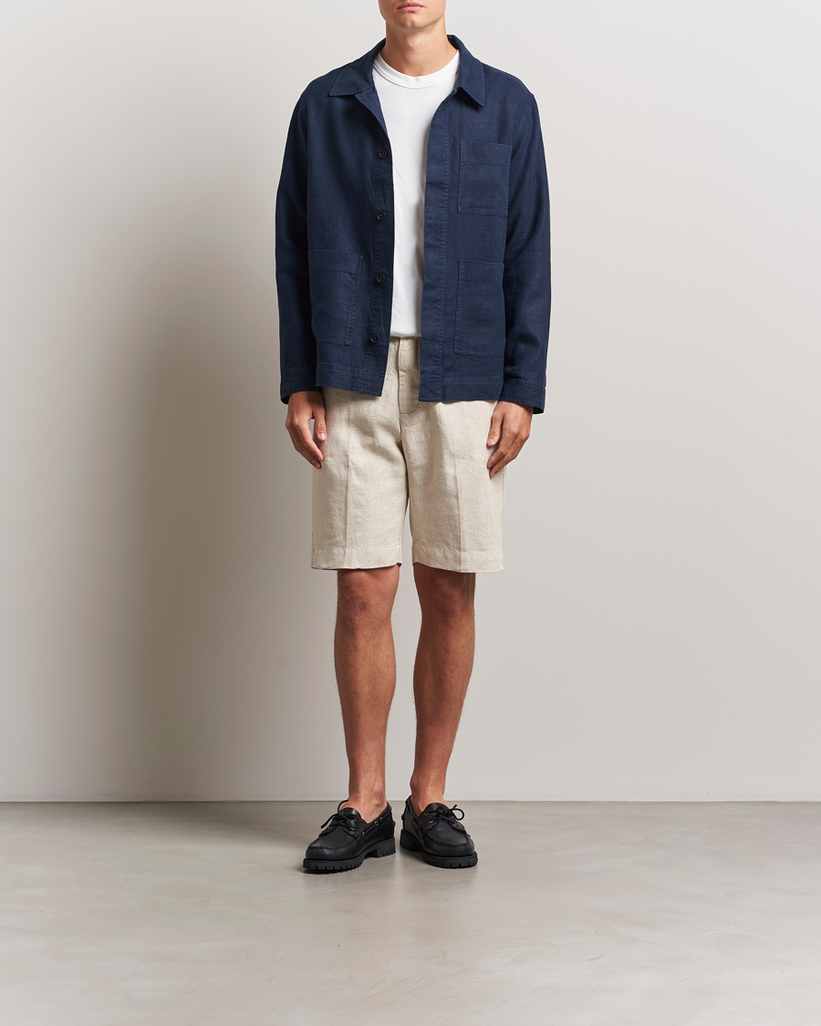 Mies | Shortsit | NN07 | Billie Pleated Linen Drawstring Shorts Oat