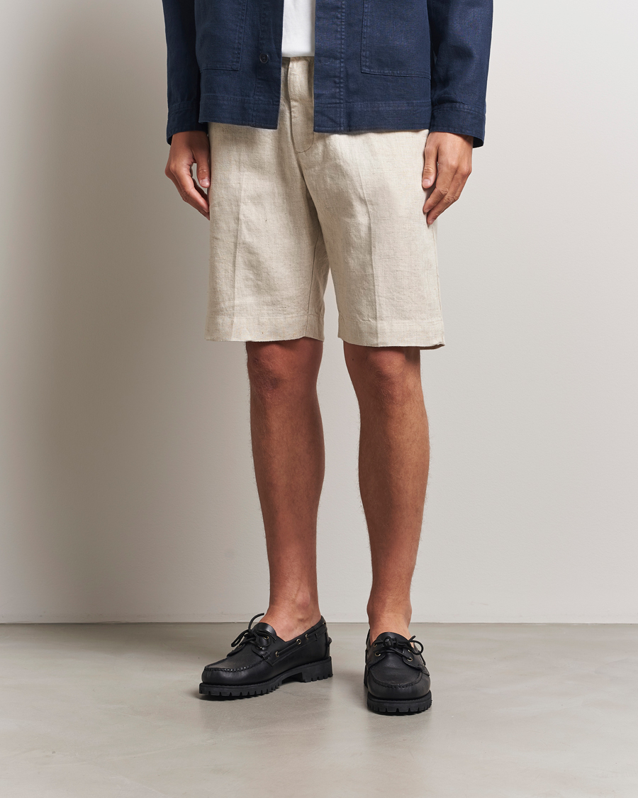 Mies | Shortsit | NN07 | Billie Pleated Linen Drawstring Shorts Oat