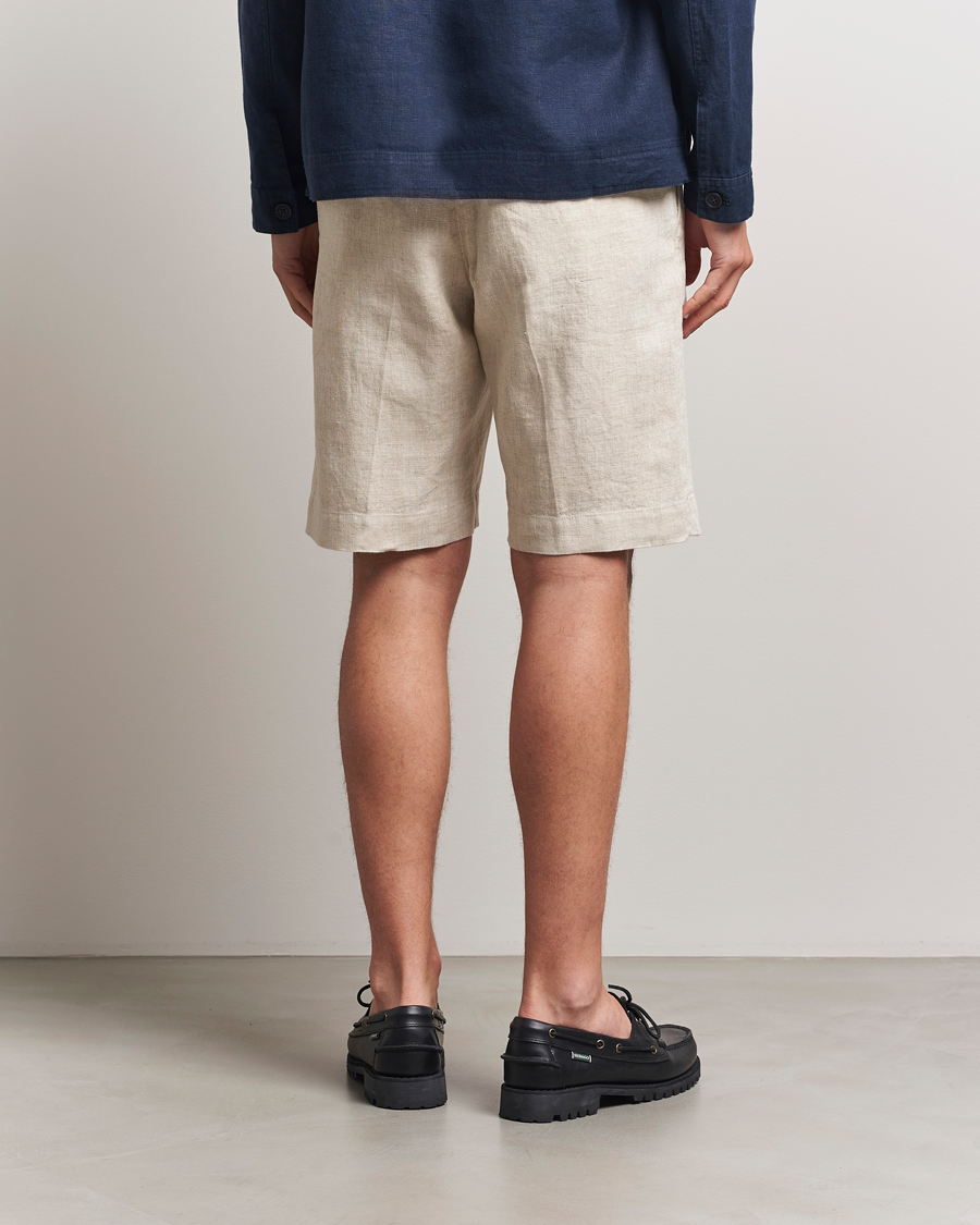 Mies | Shortsit | NN07 | Billie Pleated Linen Drawstring Shorts Oat