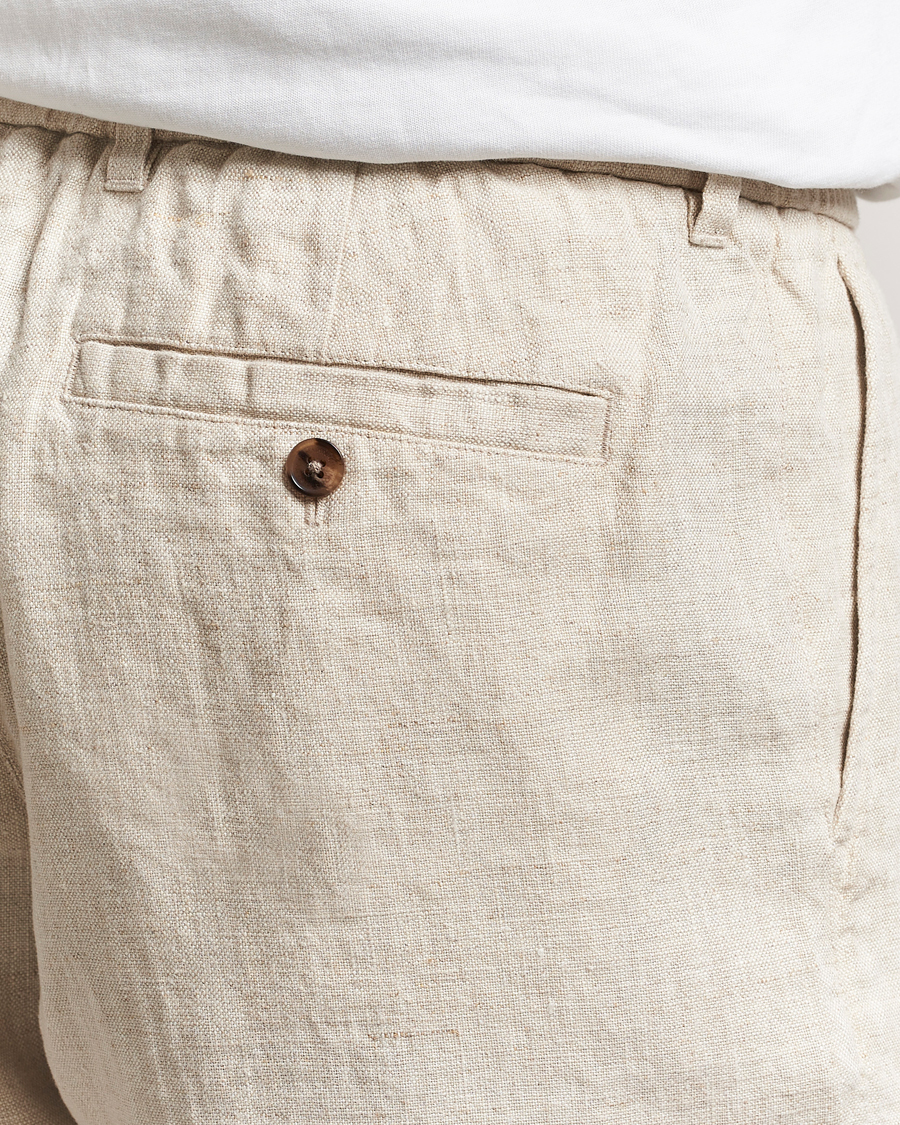Mies | Shortsit | NN07 | Billie Pleated Linen Drawstring Shorts Oat