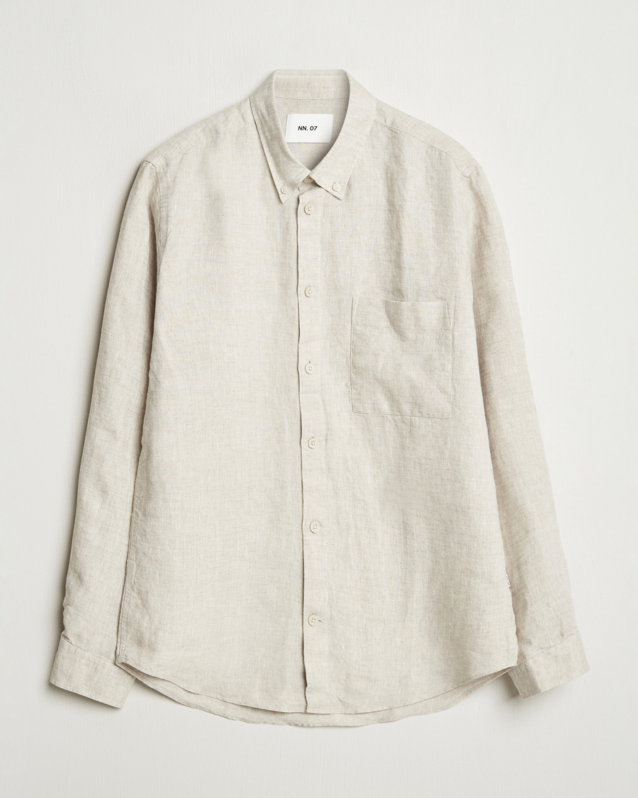 Mies | Kauluspaidat | NN07 | Arne Linen Button Down Shirt Oat