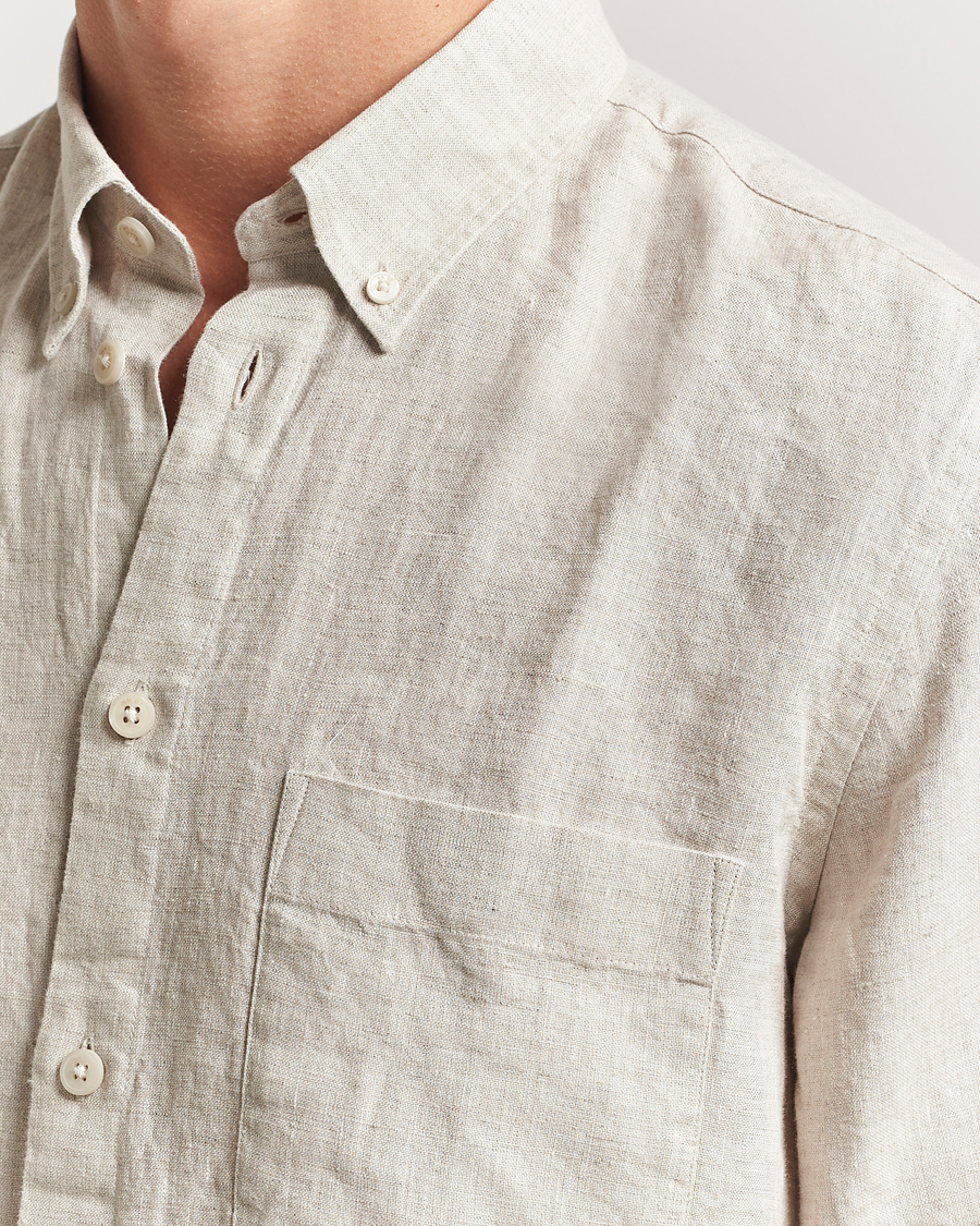 Mies | Kauluspaidat | NN07 | Arne Linen Button Down Shirt Oat