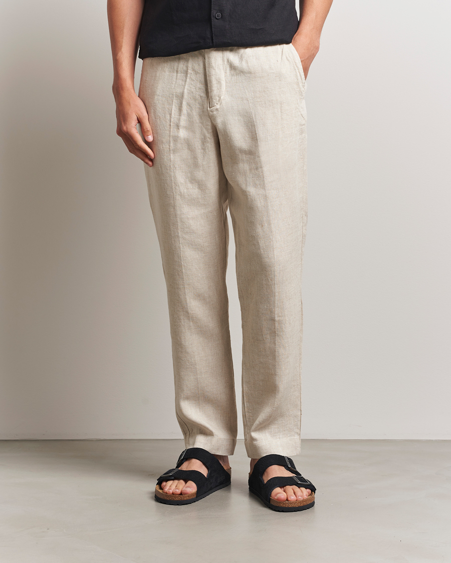 Mies | Housut | NN07 | Billie Linen Drawstring Trousers Oat