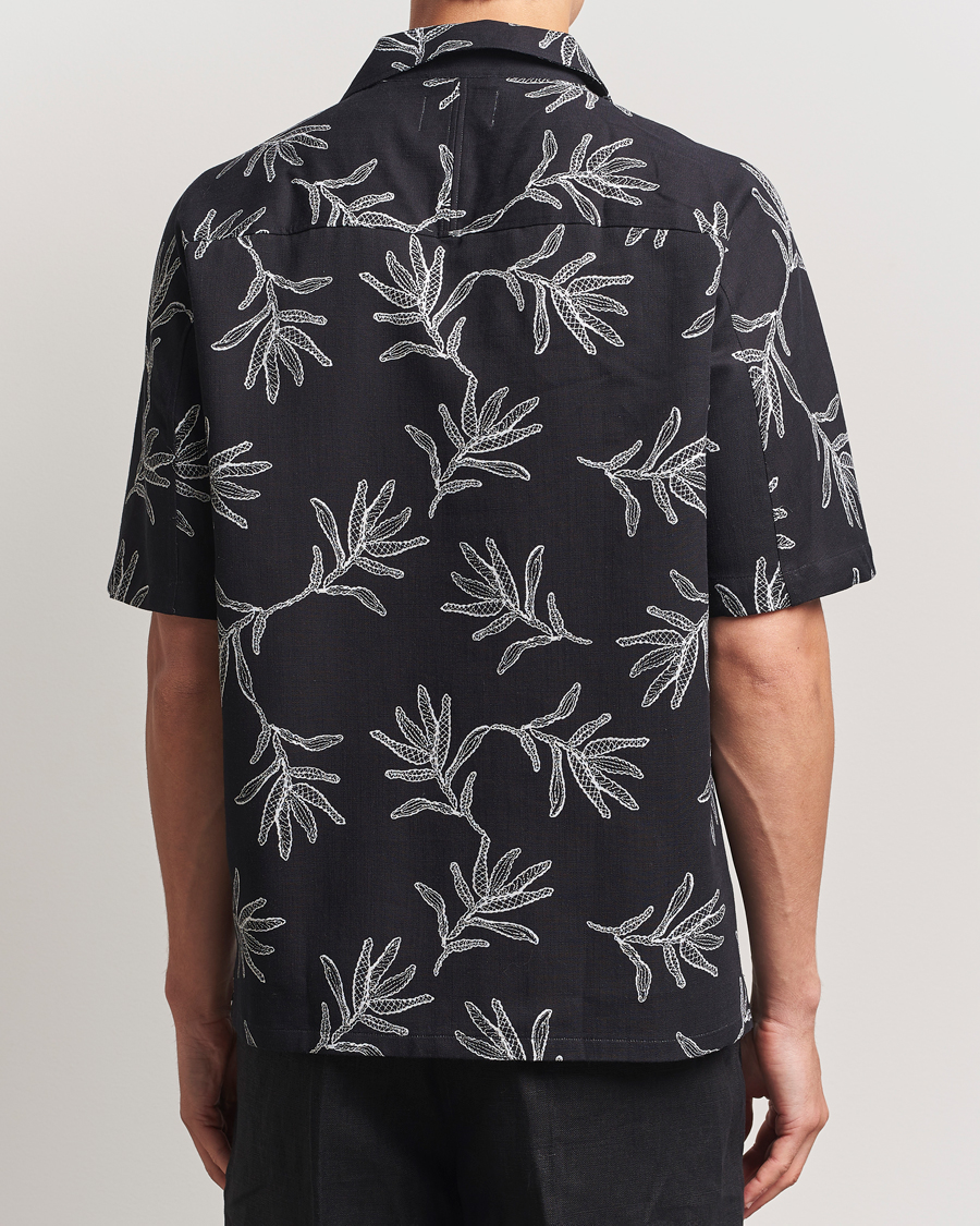 Mies | Kauluspaidat | NN07 | Ole Printed Cotton/Lyocell Resort Shirt Black