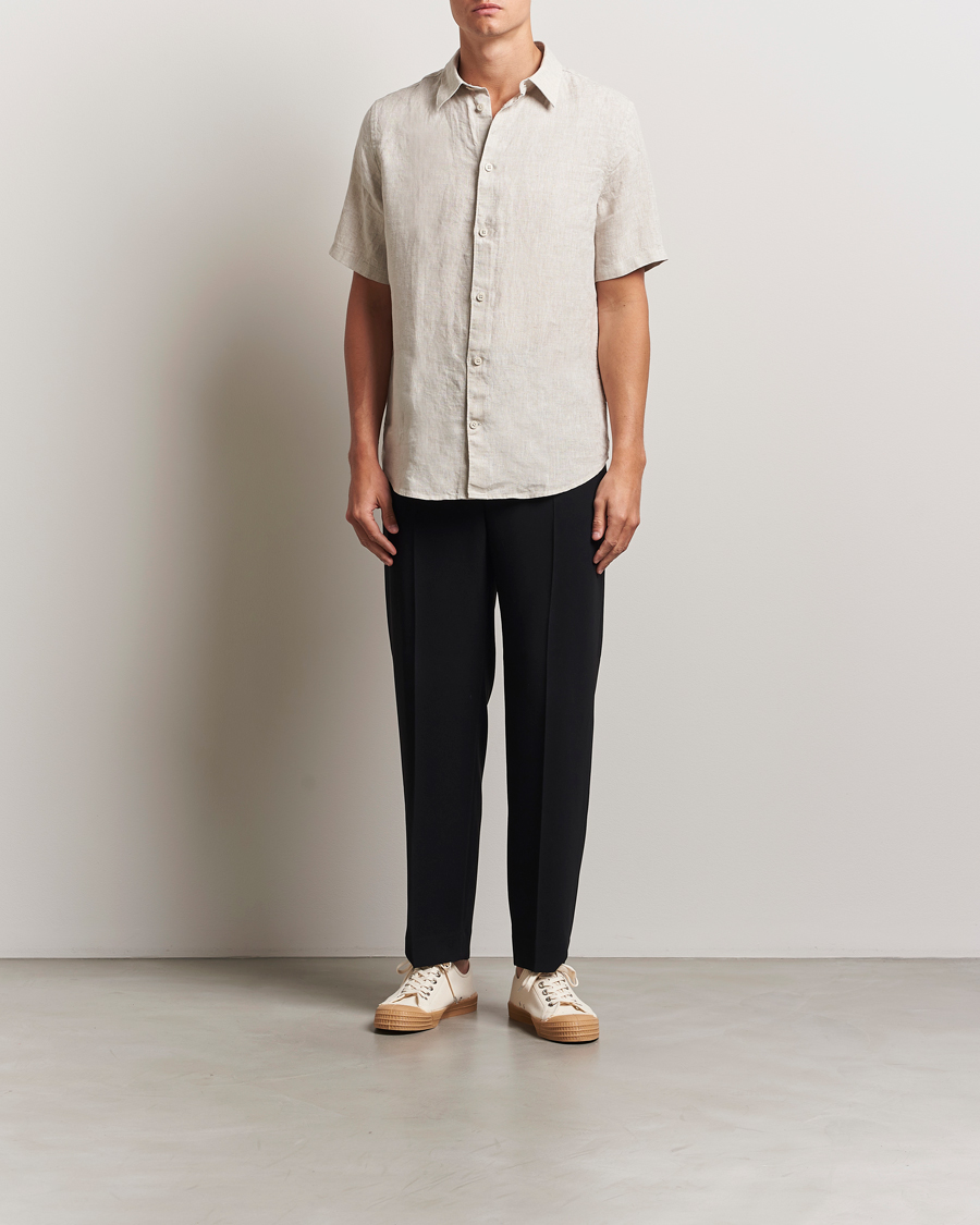 Mies | Kauluspaidat | NN07 | Enzo Linen Short Sleeve Shirt Oat