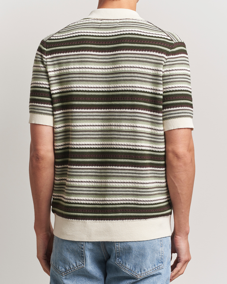 Mies | Kauluspaidat | NN07 | Nolan Knitted Striped Short Sleeve Shirt Multi