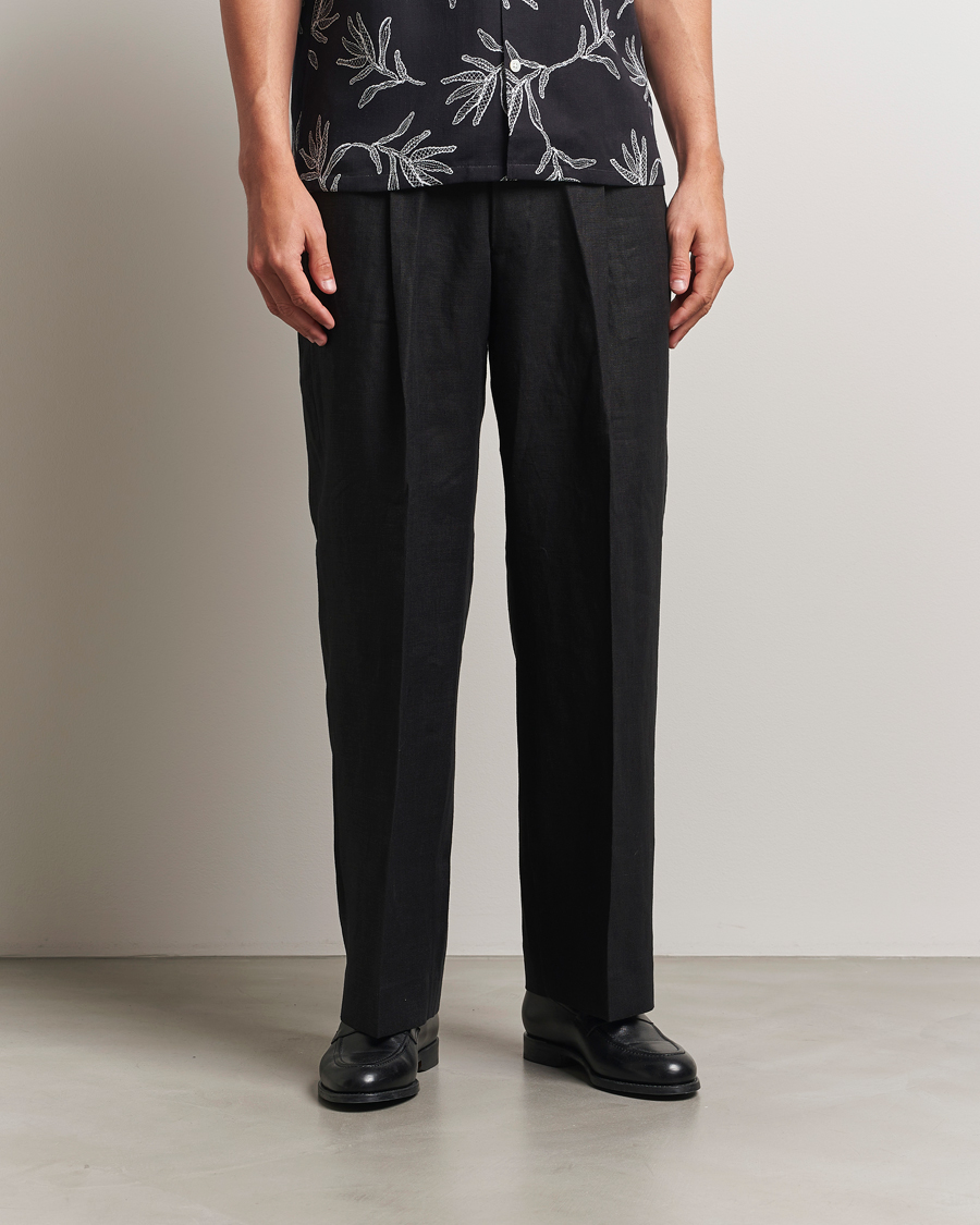 Mies | Housut | NN07 | Kay Relaxed Fit Linen Trousers Black
