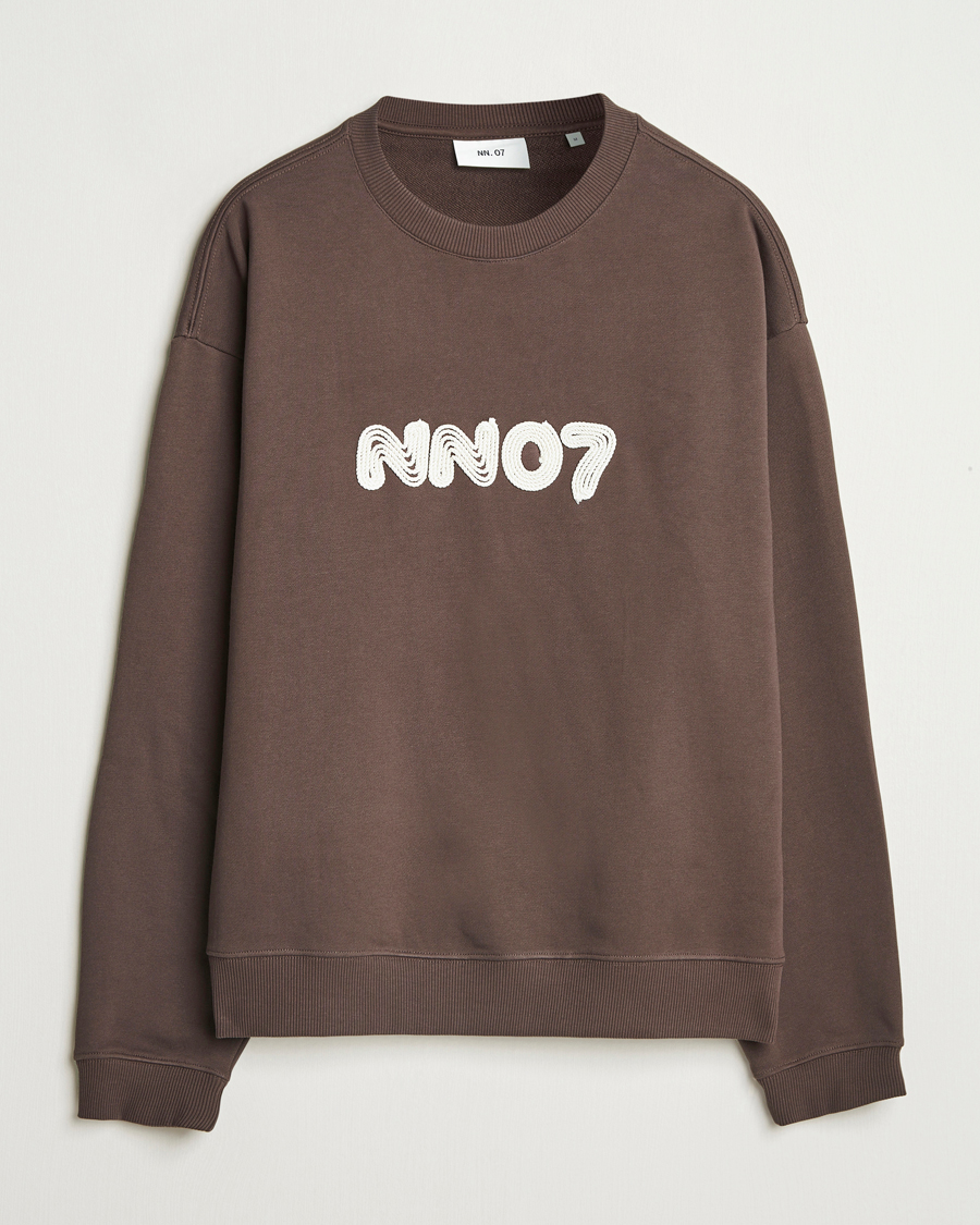 Mies | Puserot | NN07 | David Rope Logo Crew Neck Sweatshirt Coffee
