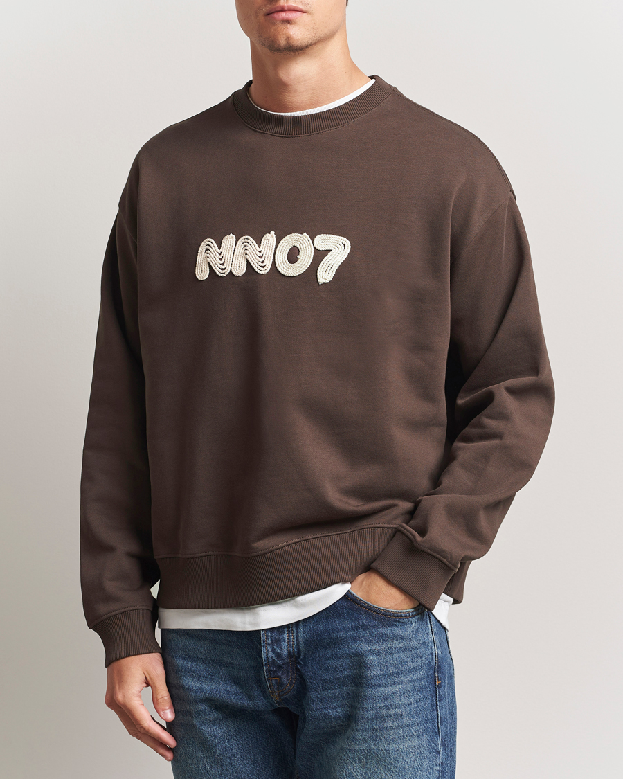 Mies | Puserot | NN07 | David Rope Logo Crew Neck Sweatshirt Coffee