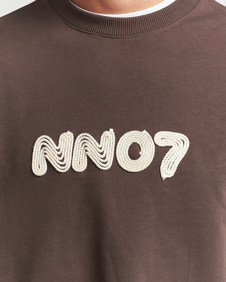 Mies | Puserot | NN07 | David Rope Logo Crew Neck Sweatshirt Coffee