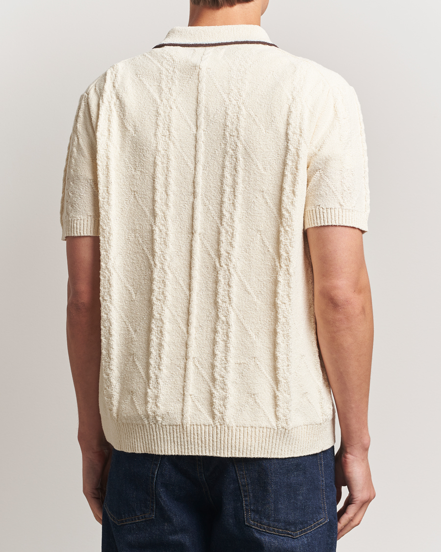 Mies | Pikeet | NN07 | Gustav Bouclé Half Zip Polo Ivory