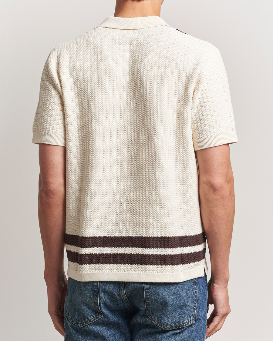Mies | Kauluspaidat | NN07 | Ares Knitted Short Sleeve Shirt Ivory