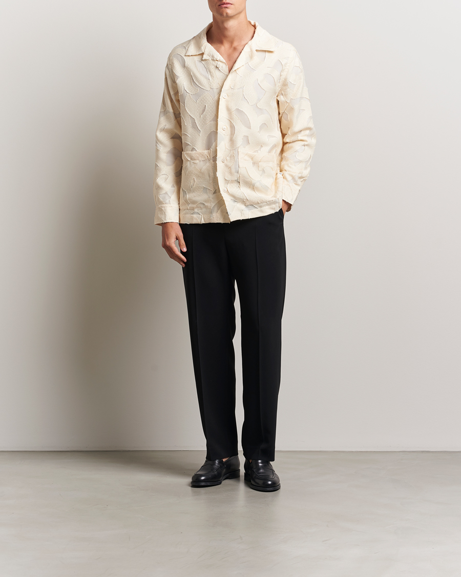 Mies | Kauluspaidat | NN07 | Hank Fil-Coupé Jacquard Overshirt Off White