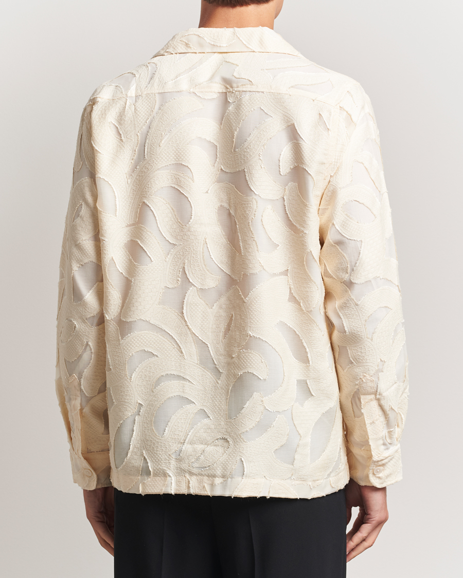 Mies | Kauluspaidat | NN07 | Hank Fil-Coupé Jacquard Overshirt Off White